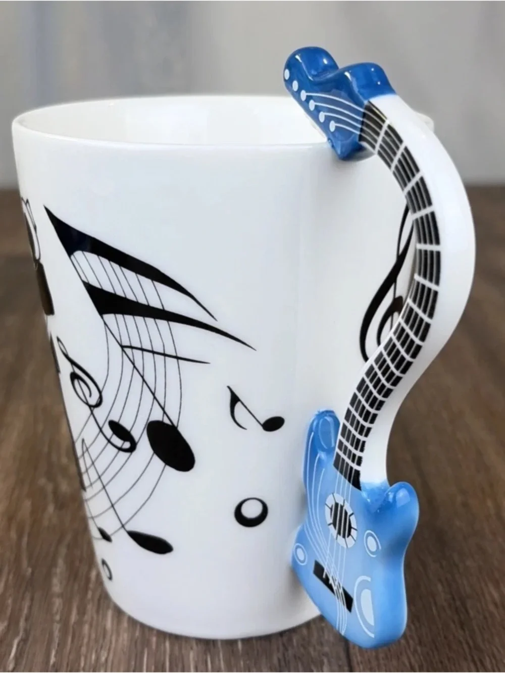 Acoustic Guitar Handle Music Note Coffee Cup Mug Musician Teacher Blues
